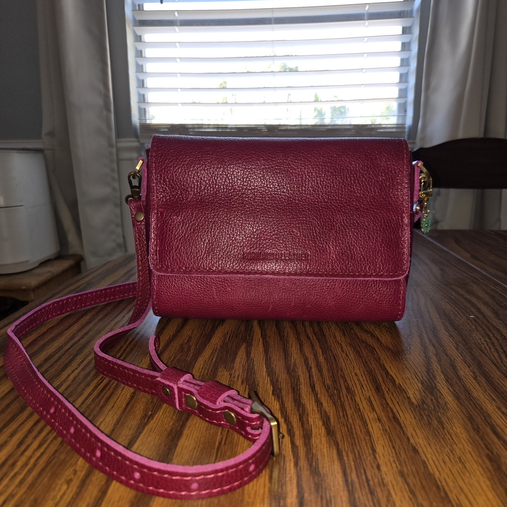 Portland Leather Fuchsia Crossbody Bag